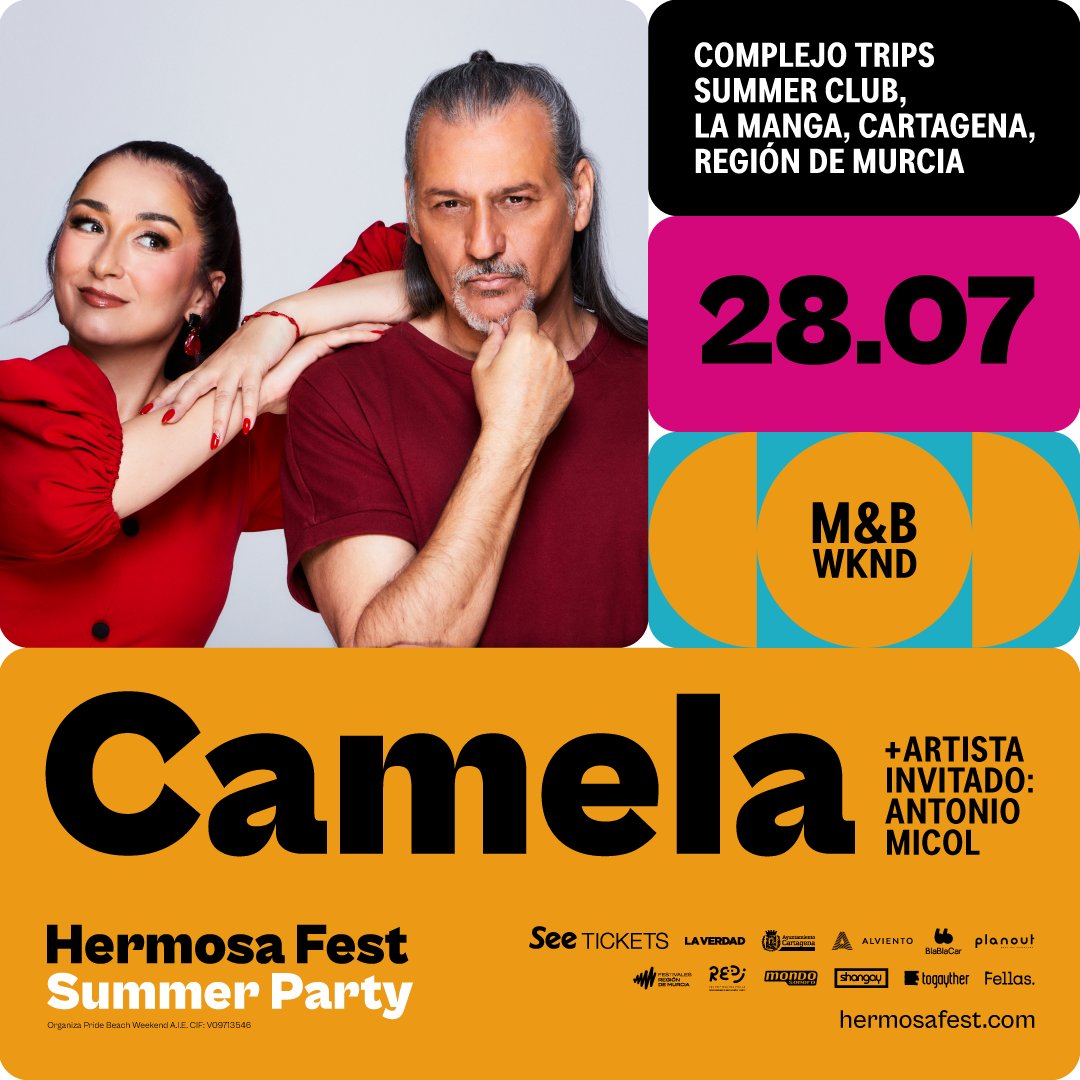 hermosafest's tweet photo. ¡Sorpresa! Para el concierto de mañana de @camelaoficial se une como artista invitado @antmicol  🙌❤️
🕐 Abrirá el concierto a las 21:30h
🎟️ Entradas al mismo precio en https://t.co/DKKganvMuM
Vente a disfrutar del la #SummerParty de Hermosa fest con estxs pedazo de artistas. 😍 https://t.co/zqD9uO6zEX