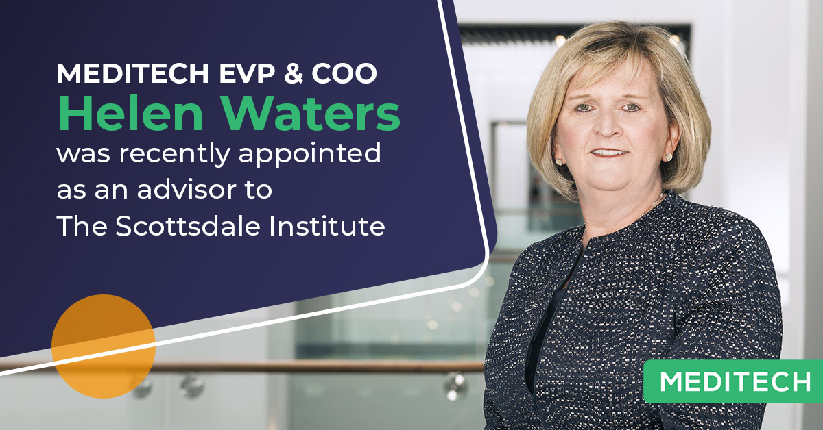 MEDITECH's tweet photo. MEDITECH EVP &amp; COO Helen Waters is now an advisor to The Scottsdale Institute. Find out more about her role, and the educational webinars featuring our customers! #ITLeadership #WomeninHIT @HelenMEDITECH @ScottsdaleInst @FrederickHealth @HCAhealthcare 

https://t.co/Yp3eBn2VGi https://t.co/d6QxXGGZtx