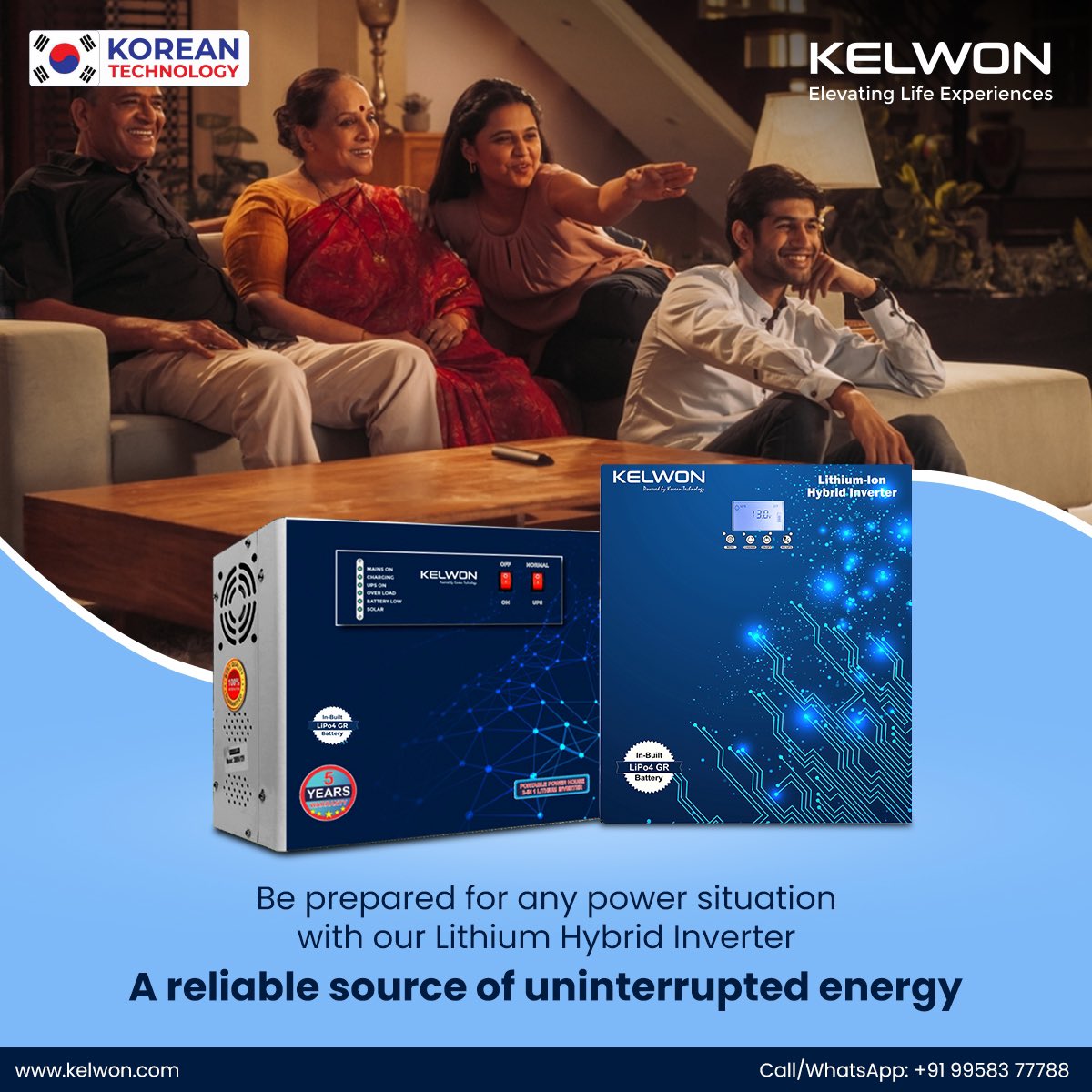 KelwonIndia's tweet image. Enjoy uninterrupted family time with Kelwon's Lithium Hybrid Inverter that does not let the power cuts hamper your precious moments with your loved ones!

#Kelwon #homeappliances #lithiumbattery #lithiumhybridinverter #Inverters #powercuts #poweroutage #uninterruptedpower