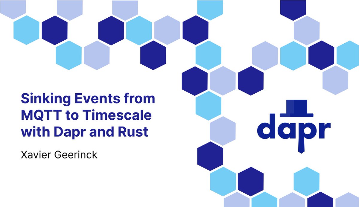 Learn how to forward events from MQTT to TimescaleDB (Postgres) at high-speed and low latencies with Dapr and Rust

buff.ly/3QfzkMt