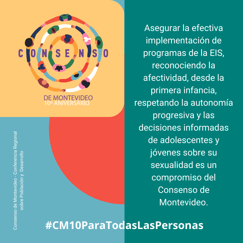 Prevenir el embarazo no deseado en la adolescencia a través de la Educación Integral en Sexualidad es parte de las medidas comprometidas para implementar el #CM10ParaTodasLasPersonas. 

Haz que tu país lo cumpla.