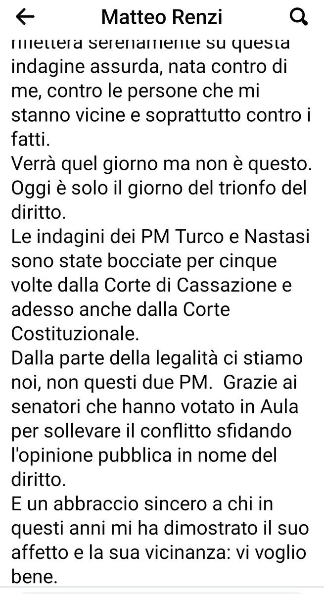Evviva <a href="/matteorenzi/">Matteo Renzi</a> !!! Ma non perché chi la dura la vince , ma perché chi è nella verità la vince, prima  o poi la vince !! E noi che ci crediamo abbiamo vinto con te !! 💪💪💪💪💪🤗🤗🤗