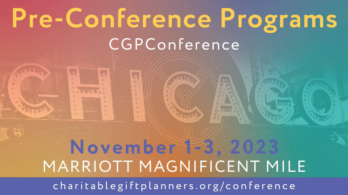 CGPnational's tweet photo. Craig Wruck and Pamela Davidson will kick off #CGPConference on Wednesday, November 1. Join the pre-conference programs for additional professional development.
Register for CGP Conference today to save your seat for a pre-conference session: https://t.co/Alo479SAVM https://t.co/K4lNsQuMRE