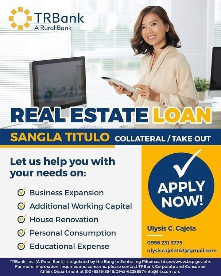 UCajela's tweet image. Sangla Titulo CLEAN TITLE 
Repurpose your home and get a loan for your expanding business or for your personal needs. 

APPLY NOW ! SEND ME A MESSAGE NOW !

DM /PM Call 0956-231-3775

#TRBank #TRBWeMakeItSimple #WeMakeItSimple #loans #realestateloans