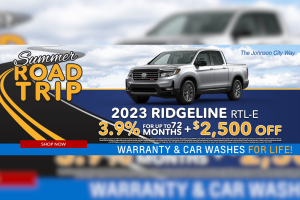 A gorgeous, sleek black 2023 Honda Ridgeline is available with $2500 in savings.
Comes with Honda Service Pass
Warranty for Life + Free Car Washes
Come see us today!

#Honda #HondaRidgeline #HondaTrucks #SummerDeals #JohnsonCityHonda #TheJohnsonCityWay