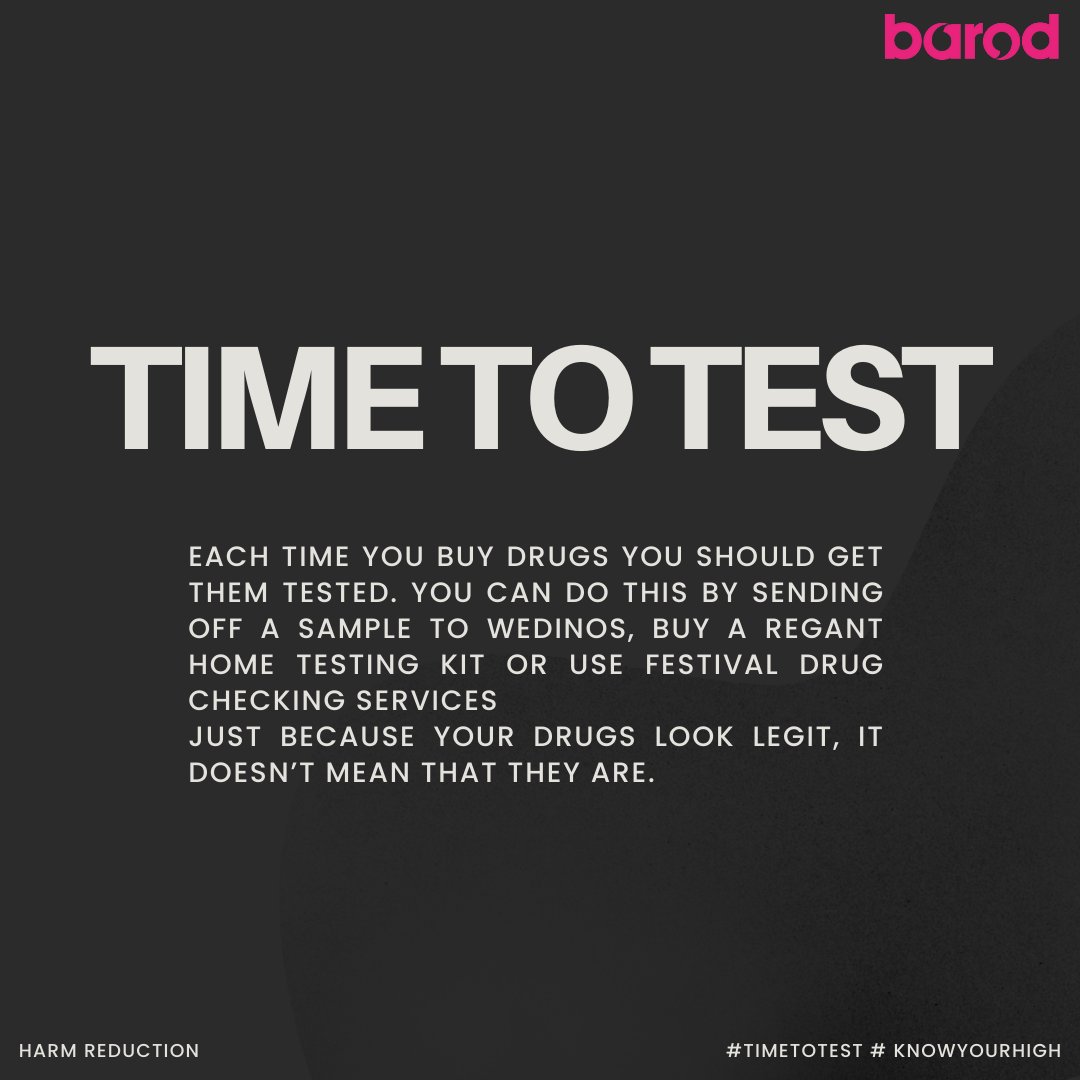 WeAreBarod's tweet image. Don&apos;t be deceived by appearances; prioritise #harmreduction and make informed choices.

Advocating for drug testing is a crucial step in ensuring safety.

👉 For more info, visit barod.cymru/KnowYourHigh

#KnowYourHigh #TimeToTest #DrugChecking #HarmReduction