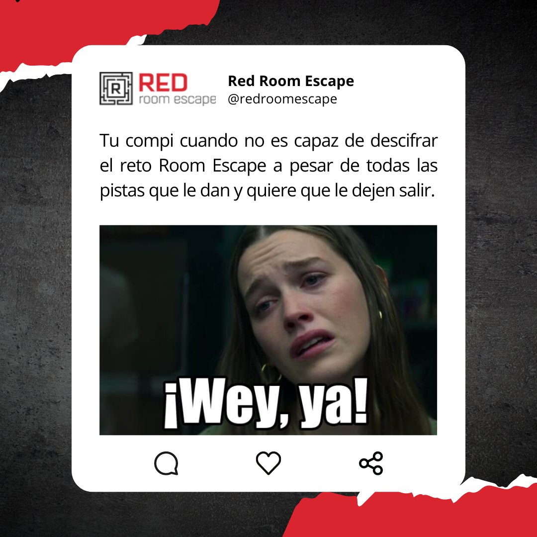 ❤️Like si te recuerda a alguien de tus compañer@s de #RoomEscape 🤣

Y si no te recuerda a nadie, es que eres tú😉
#EscapeRoom #ScapeRoom #Ocio #Valladolid #OcioValladolid
