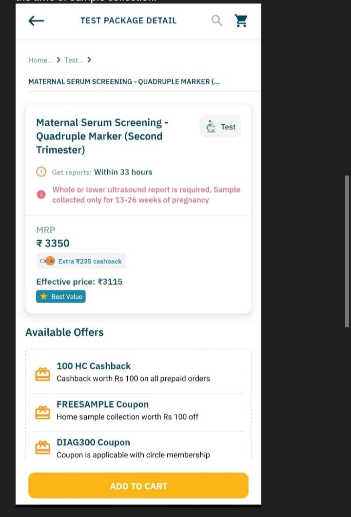 abhijits48's tweet photo. @Apollo24x7 @Apollo24x7 @apollodiag why anomally scan report is mandatory for quadruple marker test?In application is displaying a requirement for the "Whole or Lower abdomen ultrasound report," but it does not specify the timeframe for the report's age. https://t.co/G5VJcAwt2X