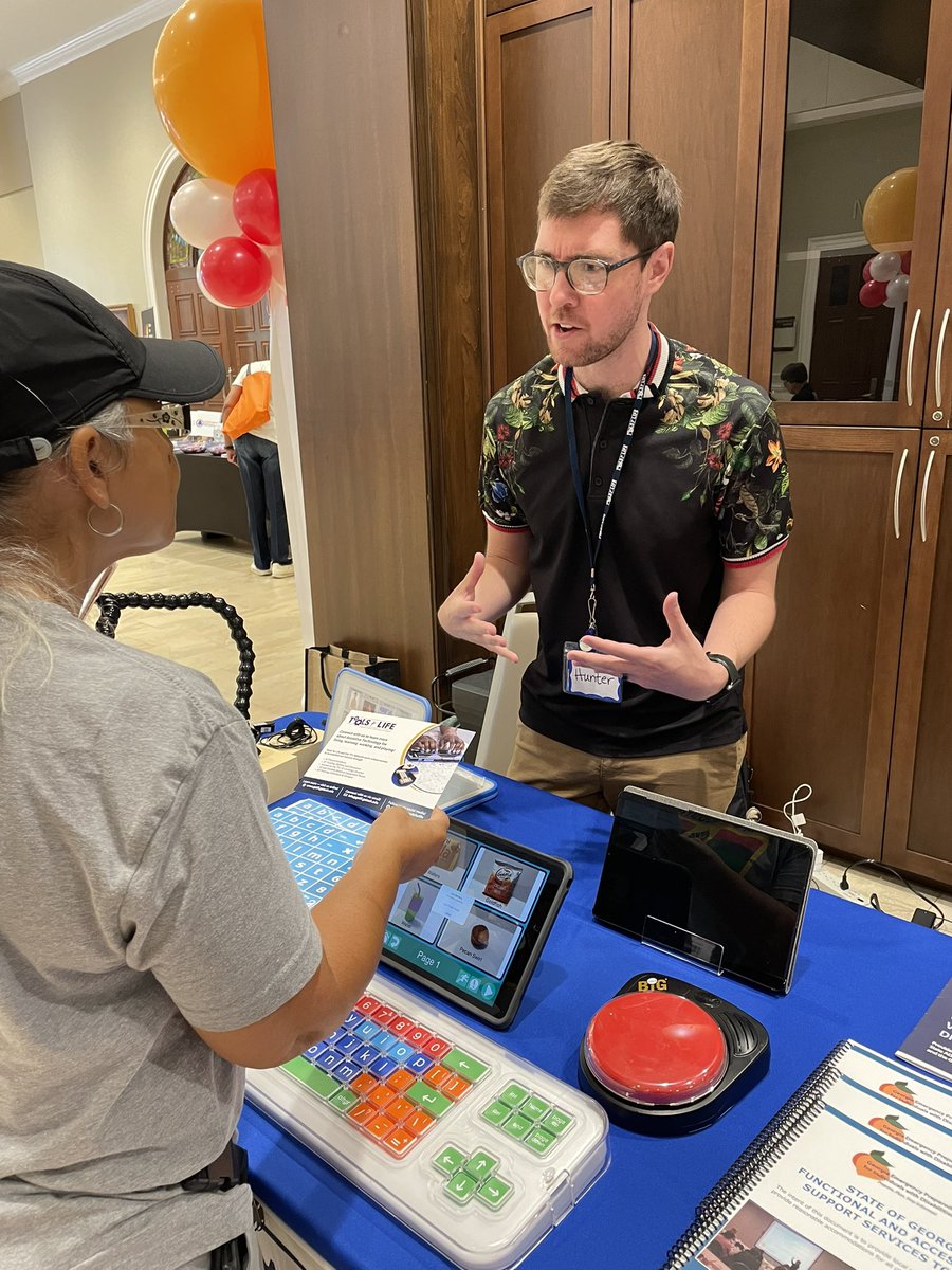 GaToolsForLife's tweet photo. We had a great time showing different #AssistiveTechnology devices during yesterday’s celebration of the #ADA with @SHOWAbility_org! Jennifer Ro, Hunter McFeron, and Tori Adamson shared information about Tools for Life, assistive technology, and different disability services. https://t.co/psVorWOqnh