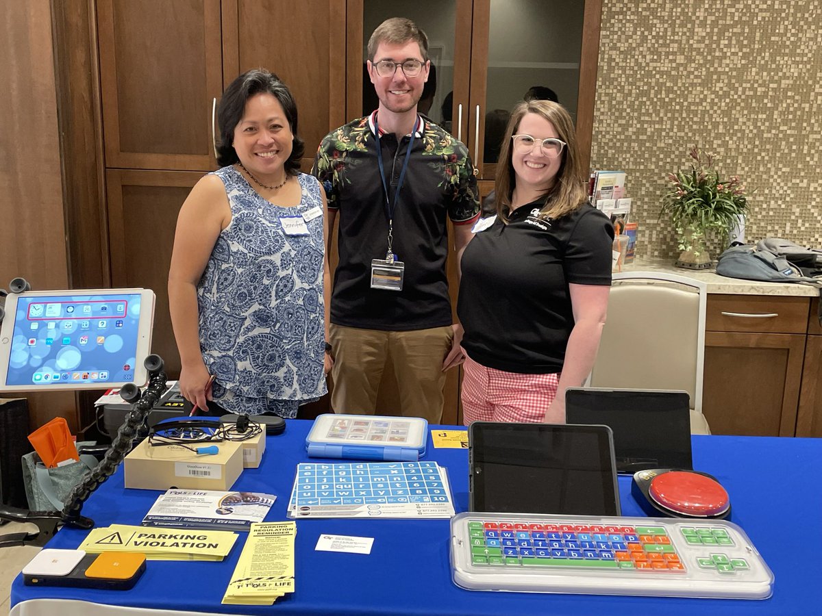 GaToolsForLife's tweet photo. We had a great time showing different #AssistiveTechnology devices during yesterday’s celebration of the #ADA with @SHOWAbility_org! Jennifer Ro, Hunter McFeron, and Tori Adamson shared information about Tools for Life, assistive technology, and different disability services. https://t.co/psVorWOqnh