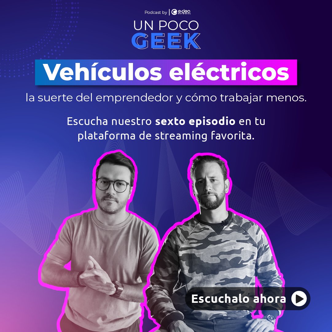 EdeaNetworks's tweet photo. ¡Ya está disponible en tu plataforma de streaming favorita el Ep. 06 de #UnPocoGeek!
En esta ocasión @AlejoAriasA habló con Juan Vergara CEO de #GoGreenbikes sobre esta increíble compañía y mucho más!
Escúchalo 👉 https://t.co/P98pbEZhgL
#Podcast #Micromovilidad https://t.co/6GwQGXnQ5B