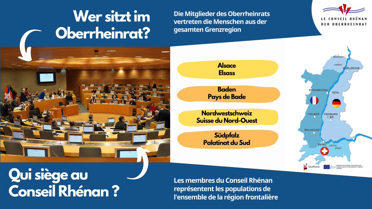 Wer sitzt eigentlich im Oberrheinrat? Erfahren Sie diesen Sommer mehr über seine vier Delegationen auf unseren sozialen Netzwerken!
➖➖➖
Qui siège au Conseil Rhénan ? Cet été, découvrez ses quatre délégations sur nos réseaux sociaux !

#Oberrhein #RhinSuperieur