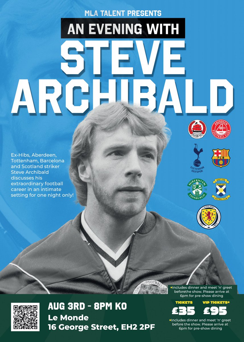 This is well worth coming to if you can get to Edinburgh on Aug 3rd. Mike Leigh in conversation with <a href="/SteveArchibald8/">Steve Archibald</a> looking back at an extraordinary career. VIP package also available #THFC