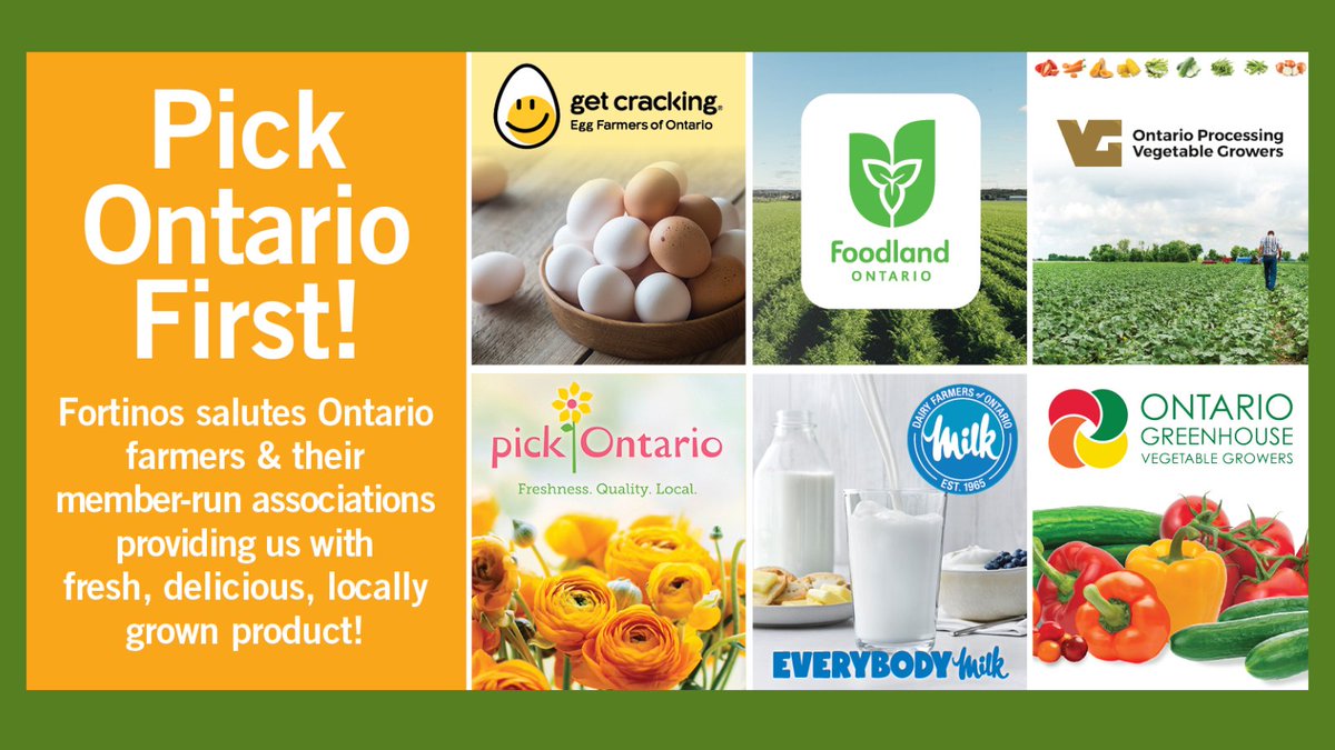 Today kicks off <a href="/Fortinos/">Fortinos</a> Pick Ontario First campaign including local canned/frozen/pickled veggies. Check out this week’s digital flyer at Fortinos.ca 
<a href="/PickOntario/">pickOntario</a> <a href="/GetCracking/">Get Cracking</a> <a href="/OntarioDairy/">Ontario Dairy</a> <a href="/FoodlandOnt/">Foodland Ontario</a> <a href="/ONgreenhouseVEG/">OGVG</a> #ONProcessingVeg