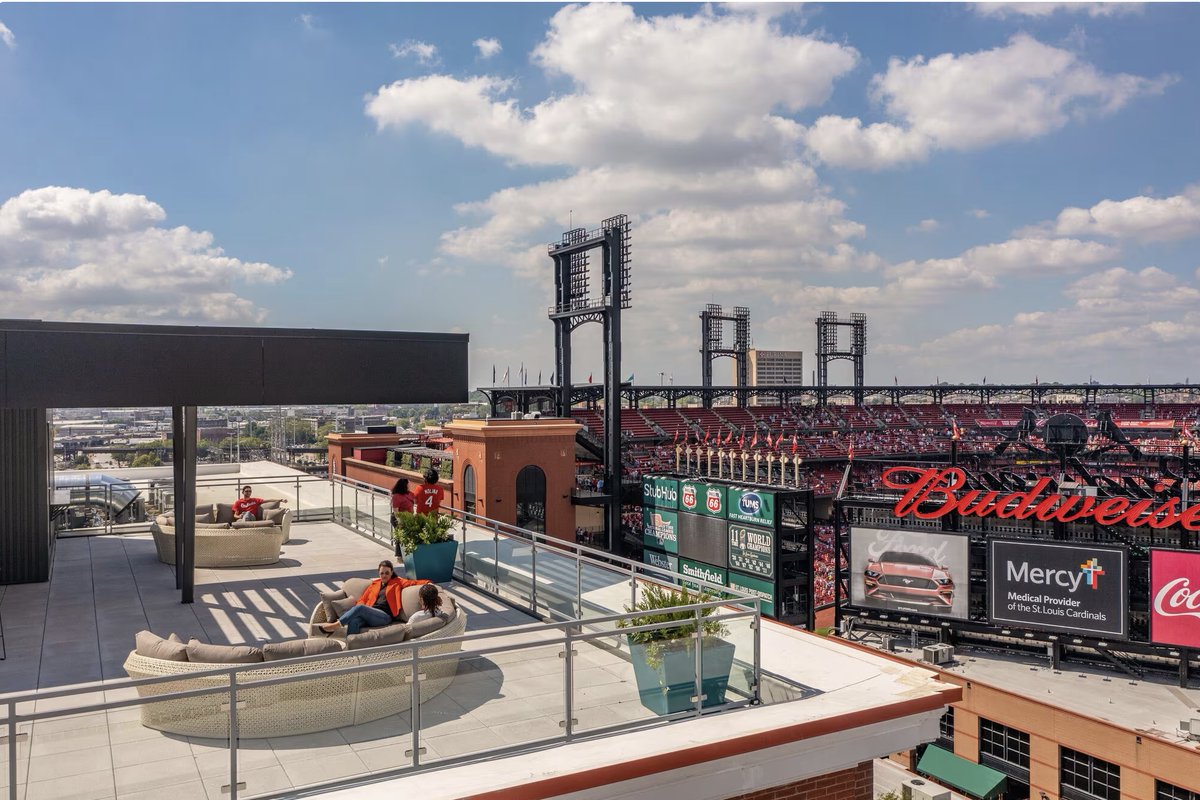 BallparkHeights's tweet photo. It's a great day to beat the Cubs! You know where to find us!

#ballparkheights #rooftopviews #buschstadium #luxuryliving #downtownstl #baseball #stlcardinals https://t.co/Mucko96LNO