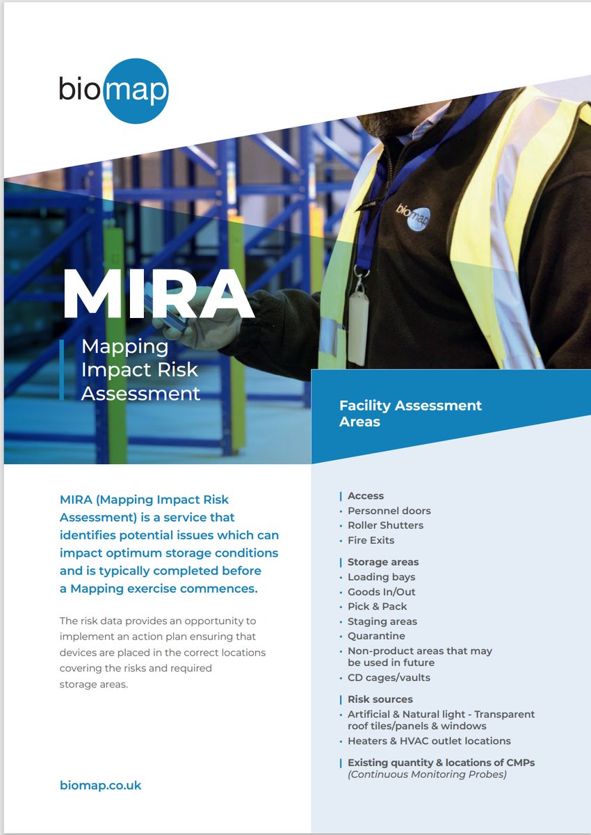 BiomapUK's tweet photo. Get detailed analysis of the potential temperature risks in your facility. Here is a summary of our MIRA service (Mapping Impact Risk Assessment).

To Know more, call us on +44 (0) 203 137 1820 or mail us at info@biomap.co.uk

#temperaturecompliance #temperaturemonitoring https://t.co/qoIicK0nkV