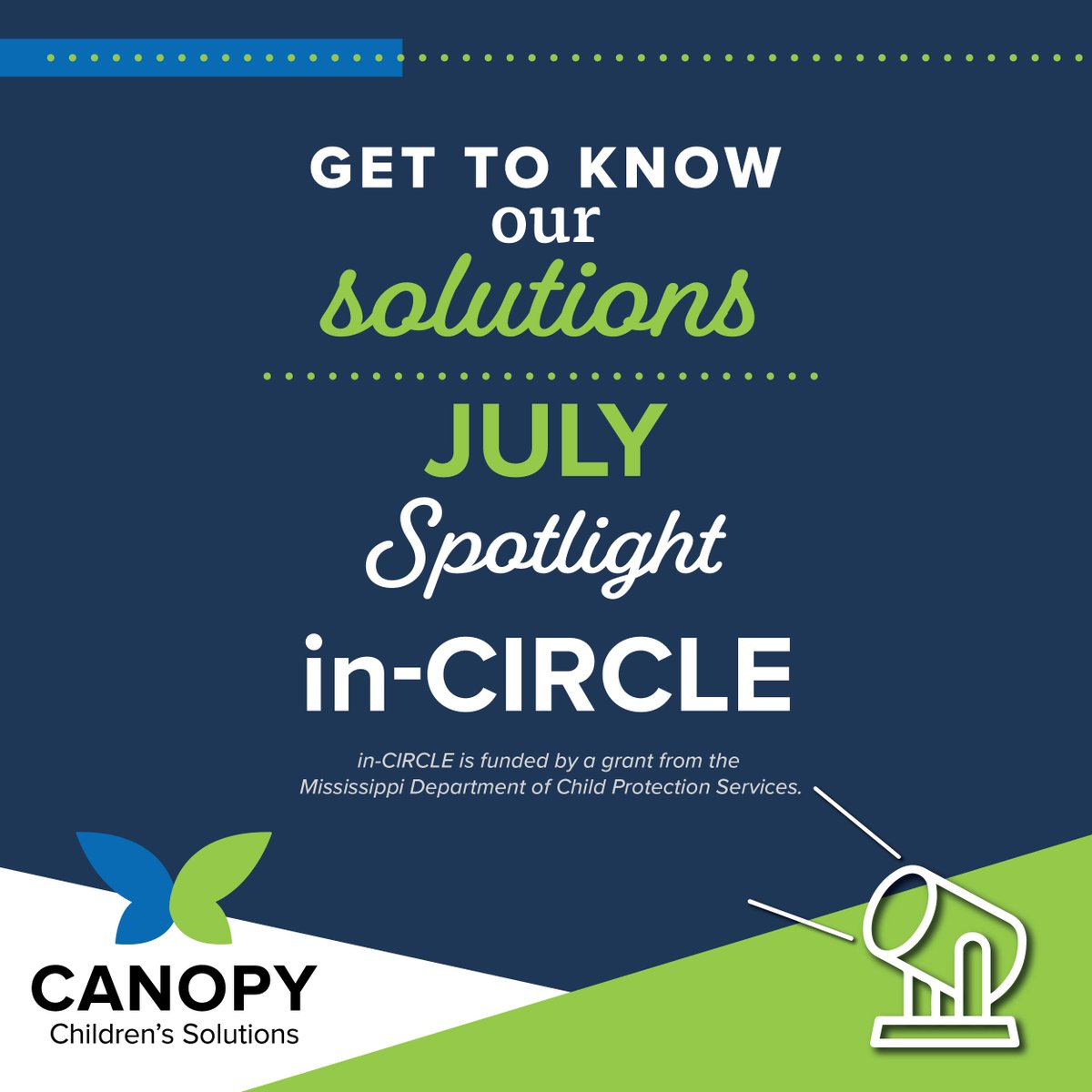 canopychildren's tweet image. This month’s Solution Spotlight is Canopy’s in-CIRCLE. Follow along on social media for the next few days to learn more about this solution serving in all 82 counties. #SolutionSpotlight