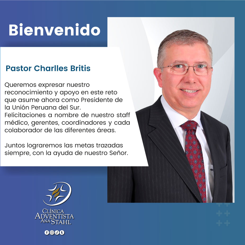 La Clínica Adventista Ana Stahl expresa una afectuosa bienvenida al Pr. Charlles Britis, nombrado como Presidente de la Unión Peruana del Sur. Que Dios bendiga su ministerio, oramos por su liderazgo en este territorio.
¡Bienvenido a nuestra familia!
#CAAS #iquitos #adventistasUPS