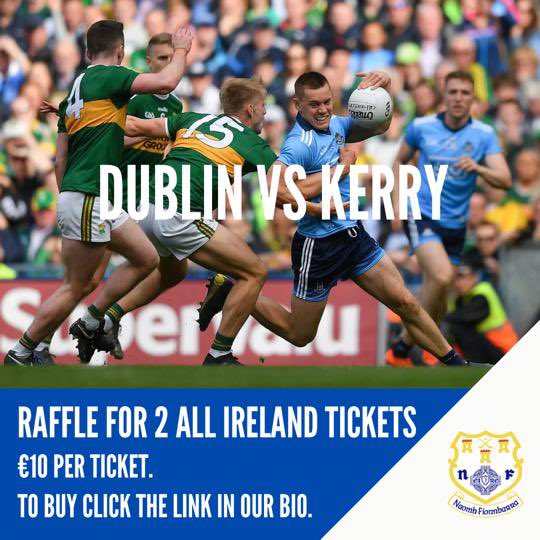 NaomhFionnbarra's tweet photo. ‼️WIN 2 ALL-IRELAND FINAL TICKETS‼️

We are raffling off 2 tickets for the All-Ireland Senior Football Final this Sunday💥 Tickets can be purchased via Clubzap or behind the bar🎟️The draw will take place this Saturday at 9pm⏰
Up the Dubs!!

Link for draw: https://t.co/CQAL90hUfX https://t.co/QAw0xj2LQi