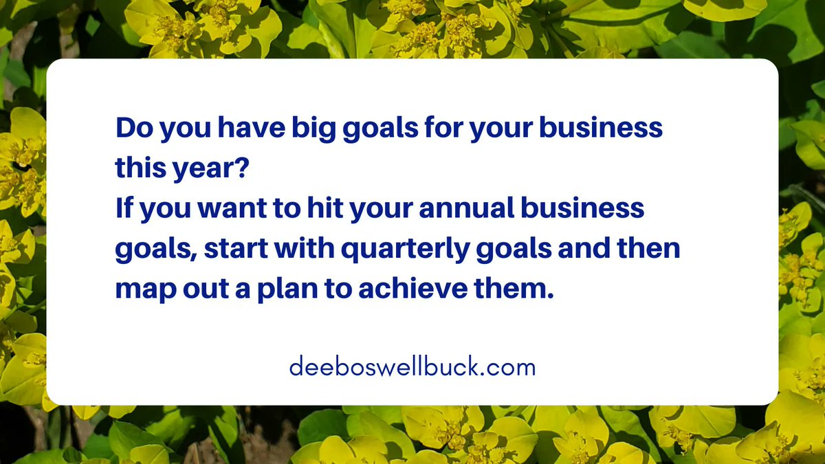 Do you have big goals for your business this year?
If you want to hit your annual business goals, start with quarterly goals and then map out a plan to hit them.
buff.ly/3O2TipP

#digitalmarketingtips #torontobusiness #canadianbusiness