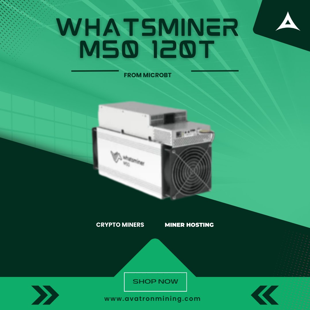 AvatronMining's tweet photo. Experience smooth and efficient #mining with #WhatsminerM50 120T! ๐
๐ Hash rate: 120 TH/s โก
๐ Power consumption: 3276W
๐ Algorithm: #SHA256
For more information, contact us now ๐ฝ
๐ https://t.co/MDzwjtwaRY
#CryptoMining #AvatronMining https://t.co/zdZ7vHh5Vk