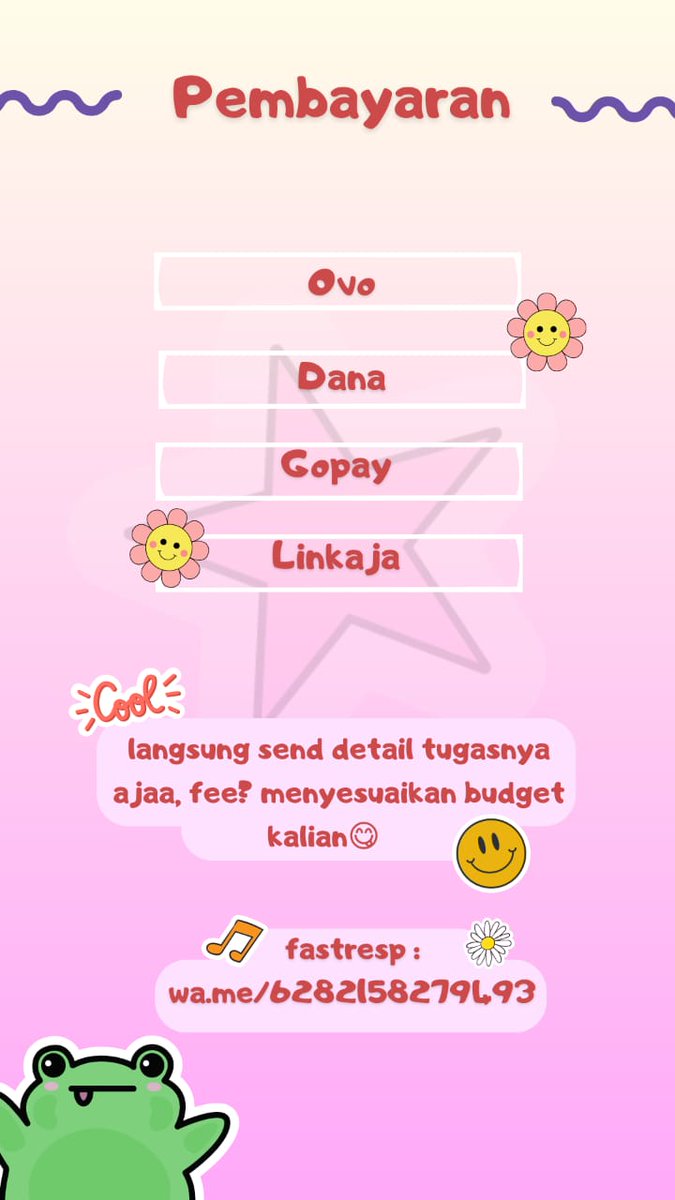 ethvanol's tweet image. 𝙝𝙚𝙮 𝙛𝙚𝙡𝙡𝙖𝙨!! 

@laporanaruskas open joki nih, siap membantu menyelesaikan tugas kalian. 
langsung send detail tugasnya ajaa, fee? menyesuaikan budget kalian😋🙆‍♀️ 

fastresp : wa.me/6282158279493