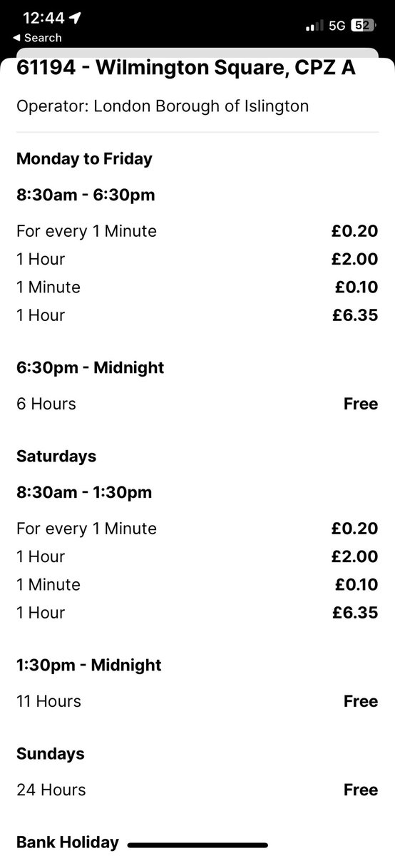 keyani04's tweet photo. @RingGo_parking @IslingtonBC overcharged on pricing this afternoon and your pricing doesn’t make sense. Please refund. No logic. https://t.co/r9muGzNFIu