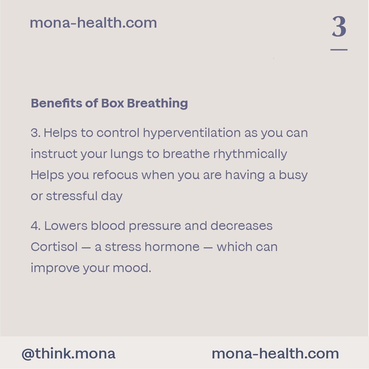 thinkmona's tweet photo. Box breathing is an everyday practice that can help cope with stress. 
#stressawareness #selfcare https://t.co/fQIiEJNTTo