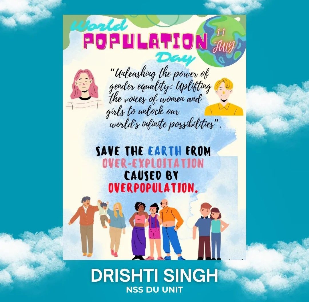 NssGargi's tweet photo. NSS Gargi celebrated World Population Day to enjoy the crowd of the world and to ensure the awareness amongst the people regarding the need to be under control. It's vital to voluntarily be part of controlling the population to save resources for the future.
@YASMinistry @NssrdD https://t.co/0IQymqdNMd
