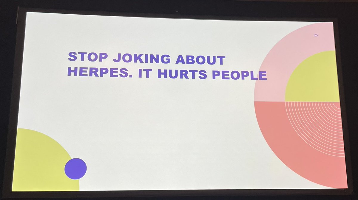 <a href="/InaParkMD/">Ina Park</a> discussing STI humor. When using humor be sure to be considerate of others. We need to stop making fun of others and joking about herpes. #STIHIV2023