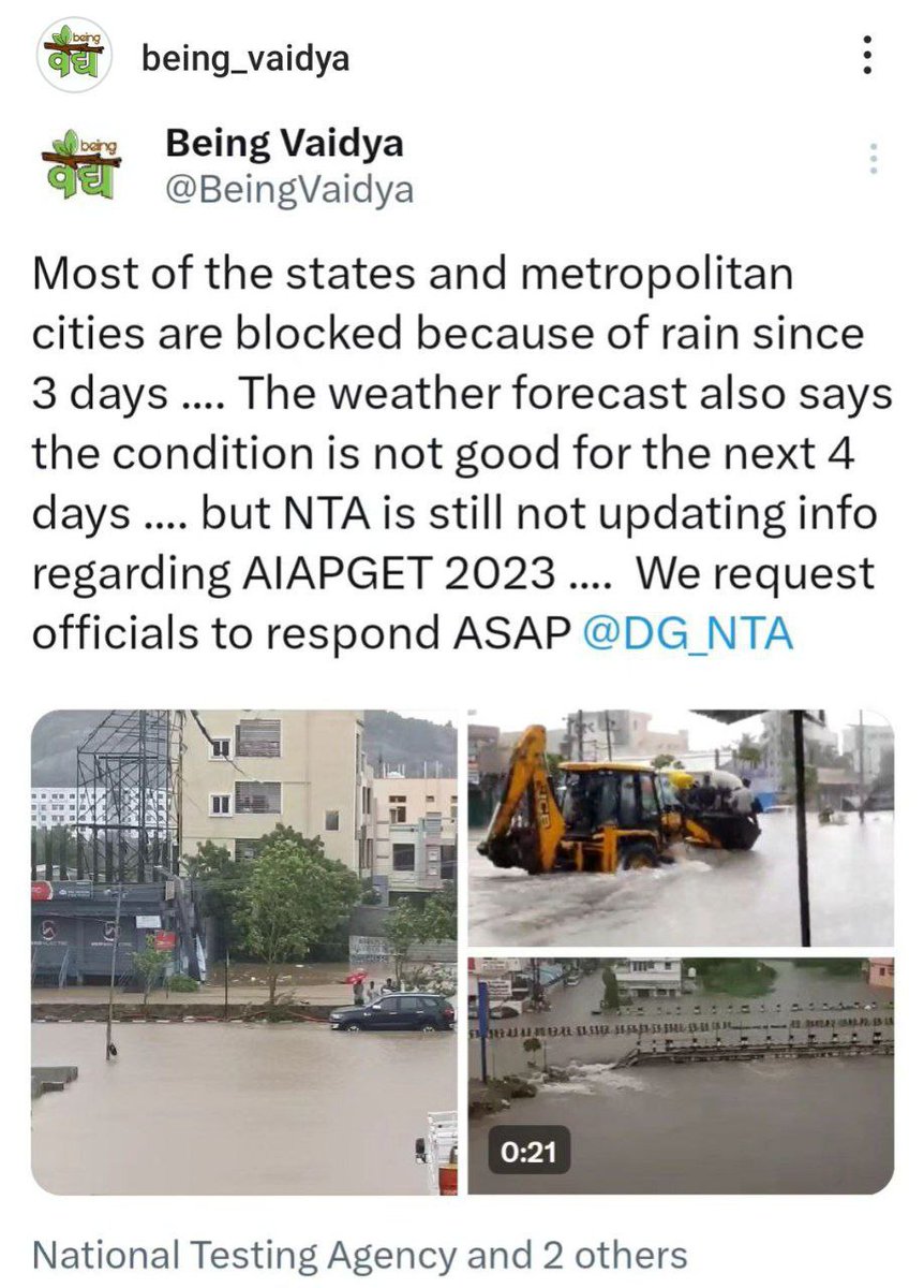 DrAnjalijain02's tweet photo. So this is how we'll go to give exam,
Guys stop studying and learn swimming coz thats what will be helpful rightnow.
Coz stubborn 
@DG_NTA&amp; 
@ncism_india
 has decided to take exam. Chahe koi doob jae, koi aa na paae, per exam to unko leni h. 
#postponeAIAPGET23 https://t.co/x65l7Nnuja