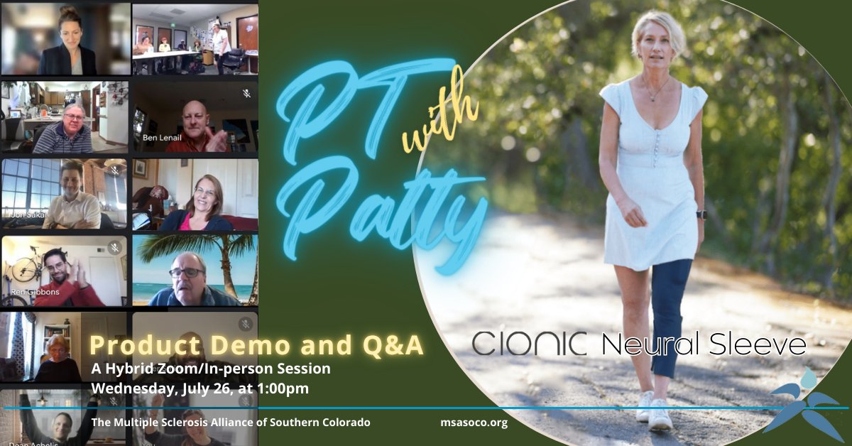 MSASoCo's tweet image. Everyone Is Talking About It! A Special PT with Patty demonstrated the Cionic Neural Sleeve. #MS #footdrop #Cionic msasoco.org/.../2023/07/26…