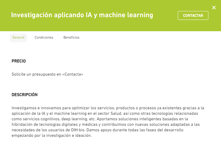 🔊Servicios para #emprensas y #pymes 👇
➡️🩺Investigamos e innovamos para optimizar los servicios, productos o procesos ya existentes gracias a la aplicación de la #IA y el #machinelearning en el sector #Salud
ℹ️ Más información: dihbio.eu/apoyo-a-la-inv…
#ehealth