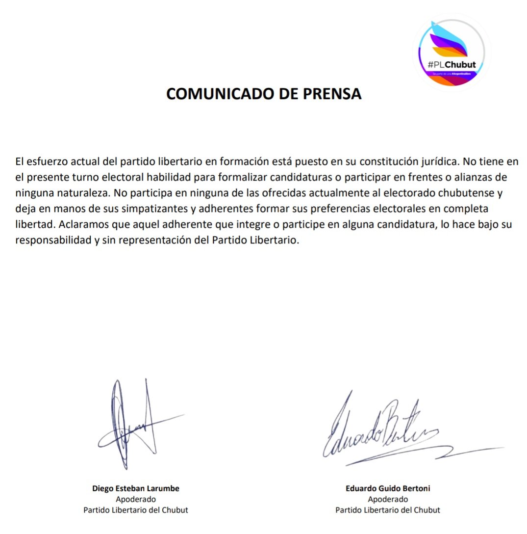 Partido Libertario | Chubut tweet media