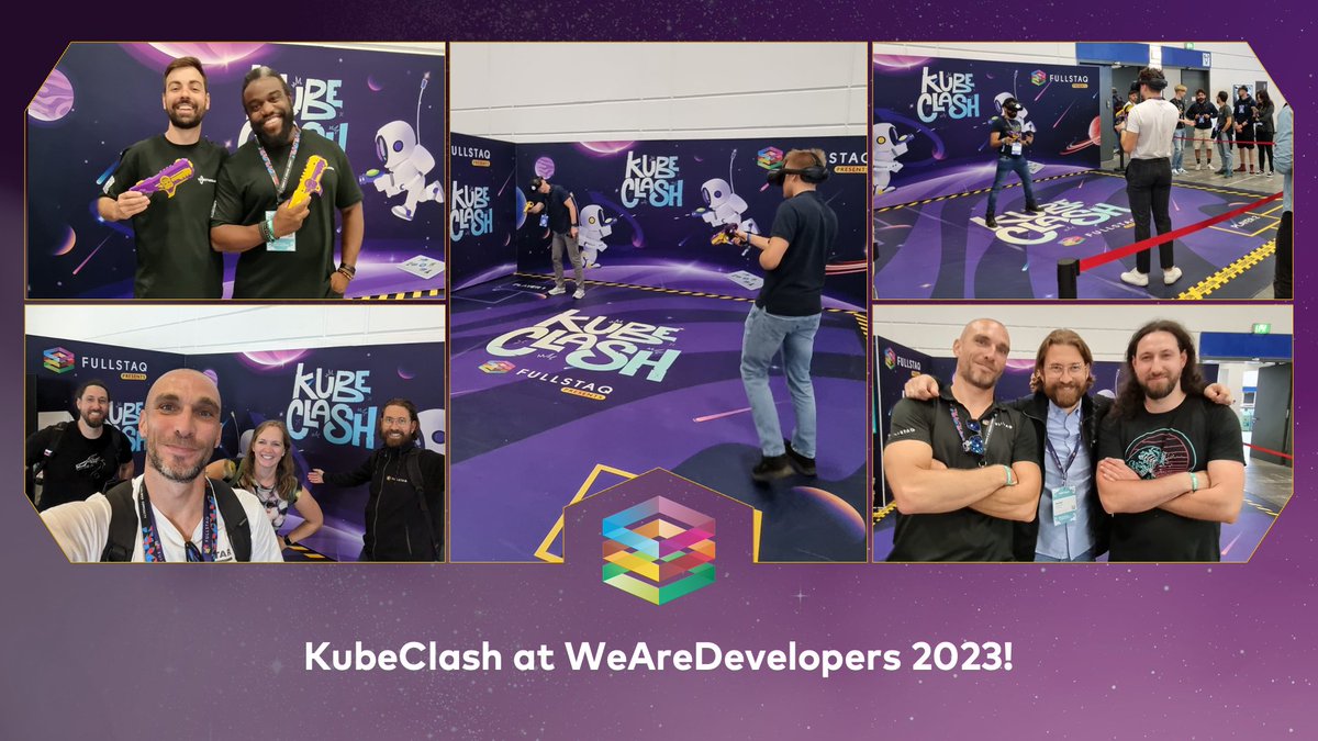 fullstaq's tweet photo. We're having an amazing time at WeAreDevelopers in Berlin! It's so much fun seeing everyone play KubeClash. Thanks again to VR Netherlands for joining us on this endeavor 🚀

#wearedevelopers #cloudnative #kubeclash #vrgame #cloudengineer #developer https://t.co/EdjgIfw4UL