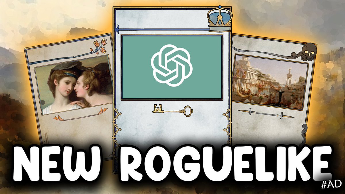 There's extremely bad ways to use AI in gaming, and there's very interesting good ways to use AI in gaming. 

Check out <a href="/IbeDenaux/">Wizerd</a> 's Verses of Enchantment, a fascinating deckbuilding roguelike that uses AI generated poetry to fuel your attacks! #ad 

youtu.be/cK04TBmx7IA