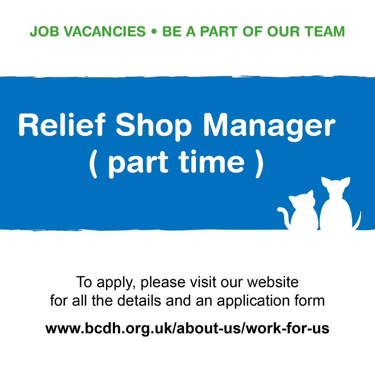 We're looking for a Charity Shop manager to cover all of our shops as needed. 3 days a week and one lovely team 😁 All details and application form bathcatsanddogshome.org.uk/about-us/work-… 
<a href="/ukcharityjobs/">UK Charity Jobs</a> <a href="/CHARITY_BOOSTER/">CHARITY_BOOSTER</a> <a href="/CharityRetail/">Charity Retail Association</a> <a href="/jobsthirdsector/">Third Sector Jobs</a> <a href="/JobsBath/">Jobs In Bath</a> #RetailJobs #CharityJobs