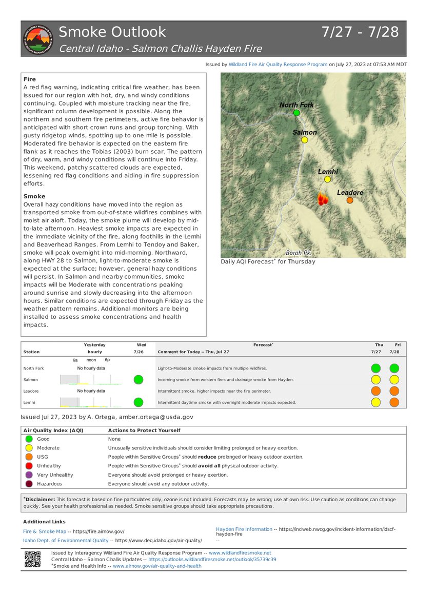 salmonchallisnf's tweet photo. #HaydenFire update for July 27, 2023
Fire Location: 18 miles W of Leadore, Idaho 
Size: 14, 745 acres
Containment: 0% 
Personnel: 624
Start Date: 7/19/23 
Cause: undetermined 
Incident Commander: Mike Johnston, Great Basin Type 2 Incident Management Team #7
📷 https://t.co/9W7OdpnF7K