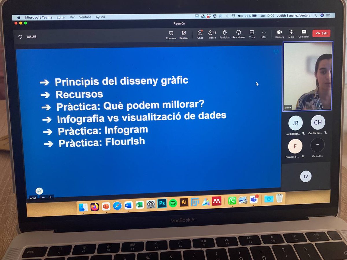 annamolinet_'s tweet photo. ☀ Avui he fet la meva primera classe com a profe del #Cibernàrium de @barcelonactiva!

📉 Una mica de teoria però tb una mica de pràctica amb #Infogram i #Flourish per explicar aquest camp tan interessant i complex de la visualització de dades!

Gràcies a totes les assistents!🙌 https://t.co/nX4O9ASEdI