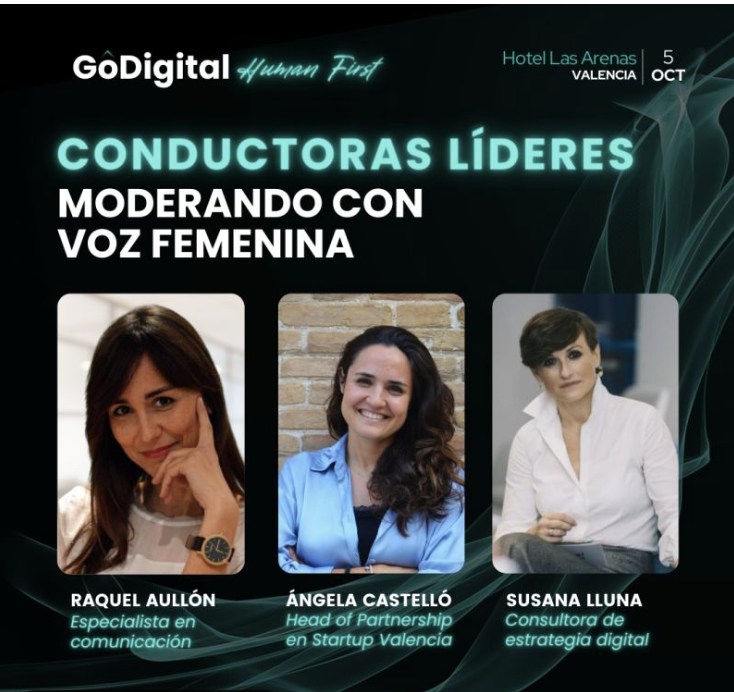 ¡Es un placer enorme compartir espacio con estas dos grandes maestras! Gracias a la organización de #GoDigitalHumanFirst por confiar en mi. Nos vemos el próximo 5 de octubre en #Valencia. 
#comunicacion #empresa #tecnología #personas #innovacion