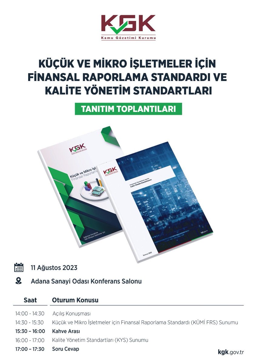 KÜMİ FRS ve KYS Tanıtım Toplantısı…

Toplantıya katılmak için aşağıdaki bağlantıdan başvuru yapılması gerekmektedir.

Katılım başvurusu linki: eys.kgk.gov.tr/Giris.aspx