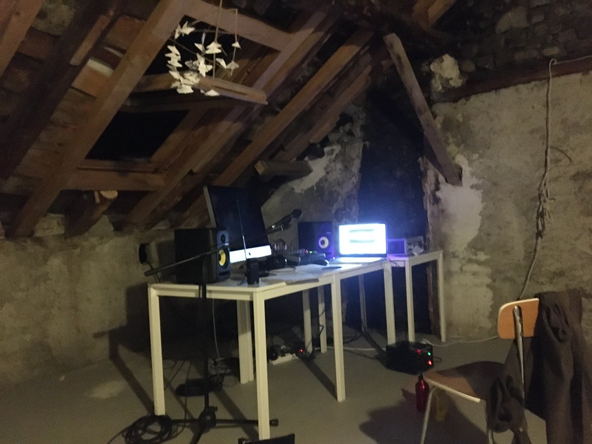 ParkdaleRadio's tweet photo. Day 2 of #FreeRadioPyrenees here at the beautiful @camp_fr artist residency
Playing with some 7 watt transmitters and preparing a public work for radios here in stunning Aulus-les-Bains France. Also broadcasting to the community on87.5FM…good times here in the Pyrenees https://t.co/61xhmqkMQU