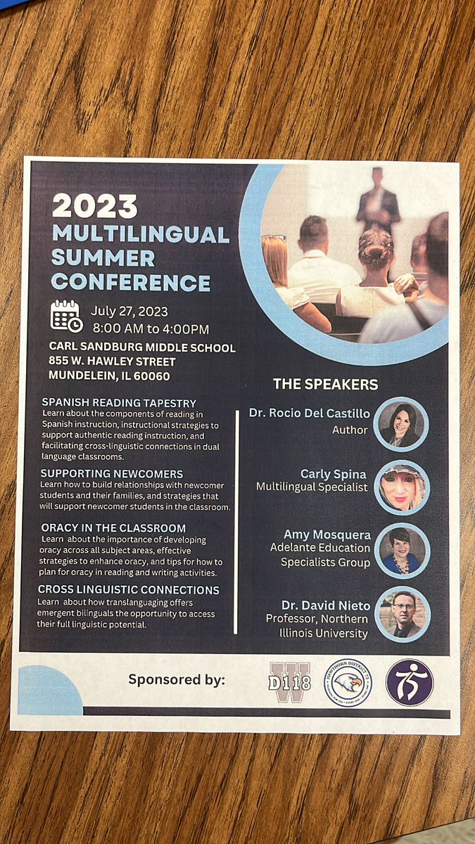 @Mundelein75 are so excited to host the 1st annual Lake County Multilingual Conference in collaboration with @WaucondaCUSD118 @DocSandraMoranA, @unger_jill @duallanguaged73 with experts @rpdelcastillo, @GrupoAdelante, @MrsSpinasClass, Dr. David Nieto
#d75learns #d75aprende