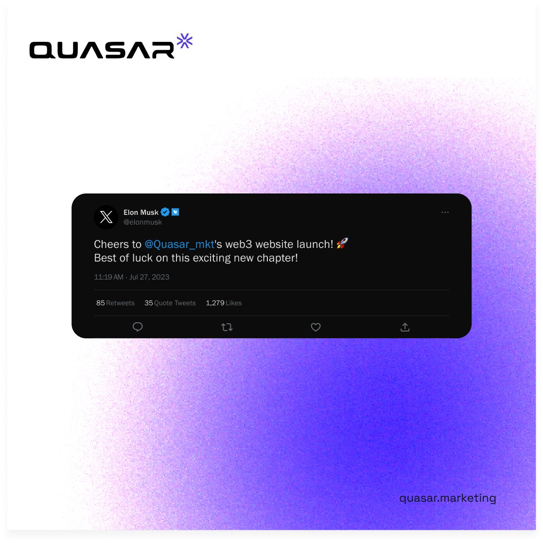 Quasar_mkt's tweet photo. Excited to announce Quasar's website launch!🚀   Innovation and expertise drive businesses to new heights in the decentralized world. With deep tech understanding, we empower companies to thrive in this evolving landscape. Join our extraordinary journey. 🔥 https://t.co/b5shvQPsO3