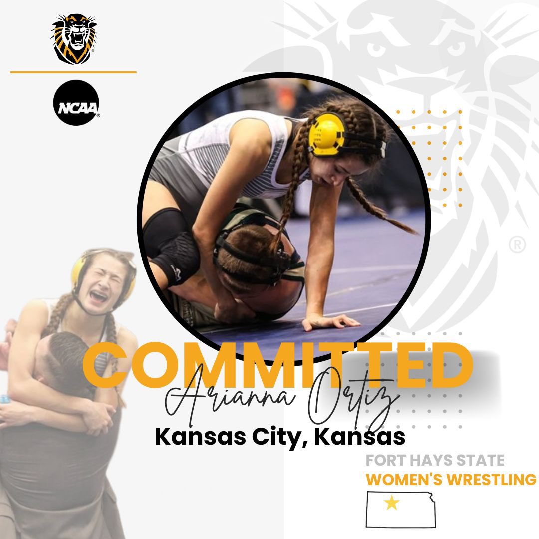 FHSU_wwrestling's tweet photo. We’ve got one more great addition to our inaugural class! Welcome Arianna Ortiz to the Tiger family 🐯🐯🐯 She’s a Kansas State Champion, 2x Finalist, and a 3x state placer #buildthefort #ncaawrestling #settingthefoundation https://t.co/LR8xjUDTNC