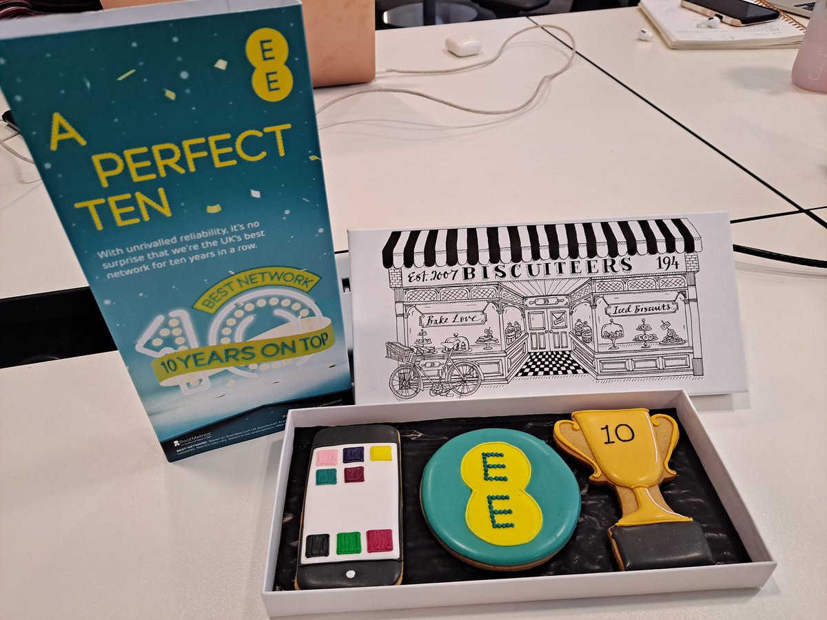 Big congrats to <a href="/EE/">EE</a> for being named the UK's best mobile network for the 10th year running by <a href="/rootmetrics/">RootMetrics</a>! Such consistency is very impressive. How long can this streak continue?!

Thanks for the snazzy biscuits - you made me very popular with the rest of the <a href="/totaltelecom/">Total Telecom</a> team!