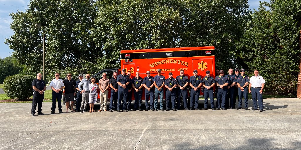 WFRDva's tweet photo. After this morning's push-in ceremony, our BRAND NEW ambulance is officially in service! https://t.co/ByaT14eAvw