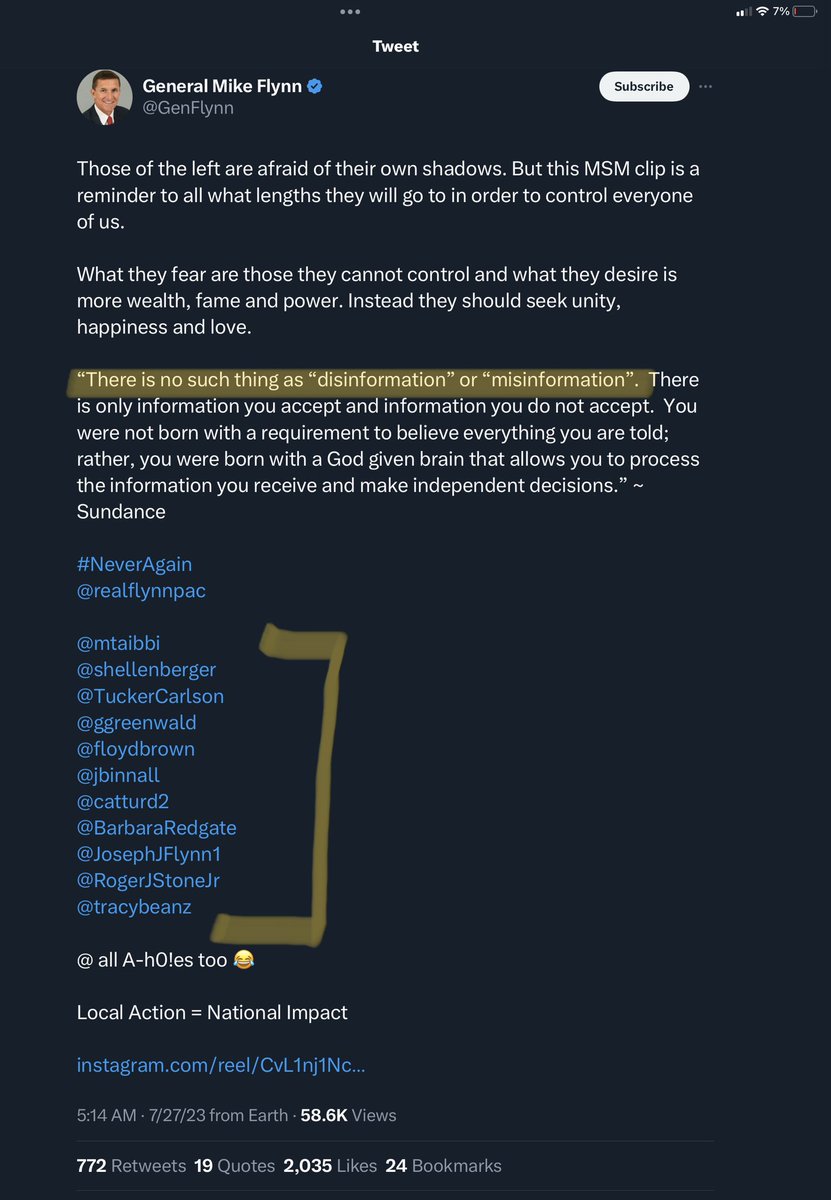 jimstewartson's tweet image. I cannot stop staring at this.

“Q” says there is “no such thing as disinformation or misinformation” and tags a who’s who of Kremlin propagandists.