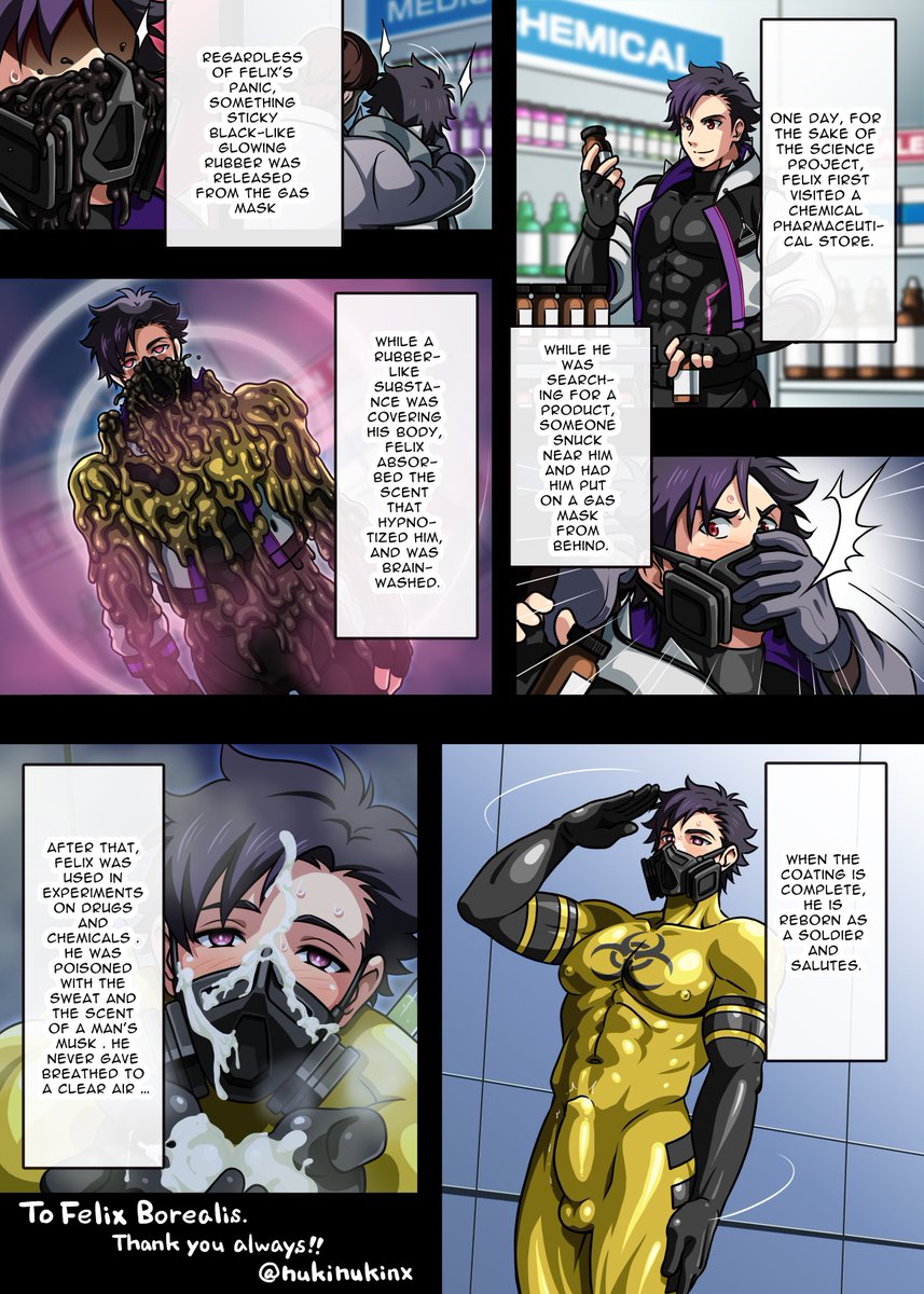 FelixBorealis's tweet photo. 【PATIENT ZERO】
Everyone really liked the 'Biohazard' suit from my previous illustration, so I've requested @nukinukinx to draw the backstory!

Here, we find out how Felix turned into a test subject?!
(Please read right-to-left!)

スケブありがとうございます！ ♡
#NSFelixW https://t.co/55oXytNERS