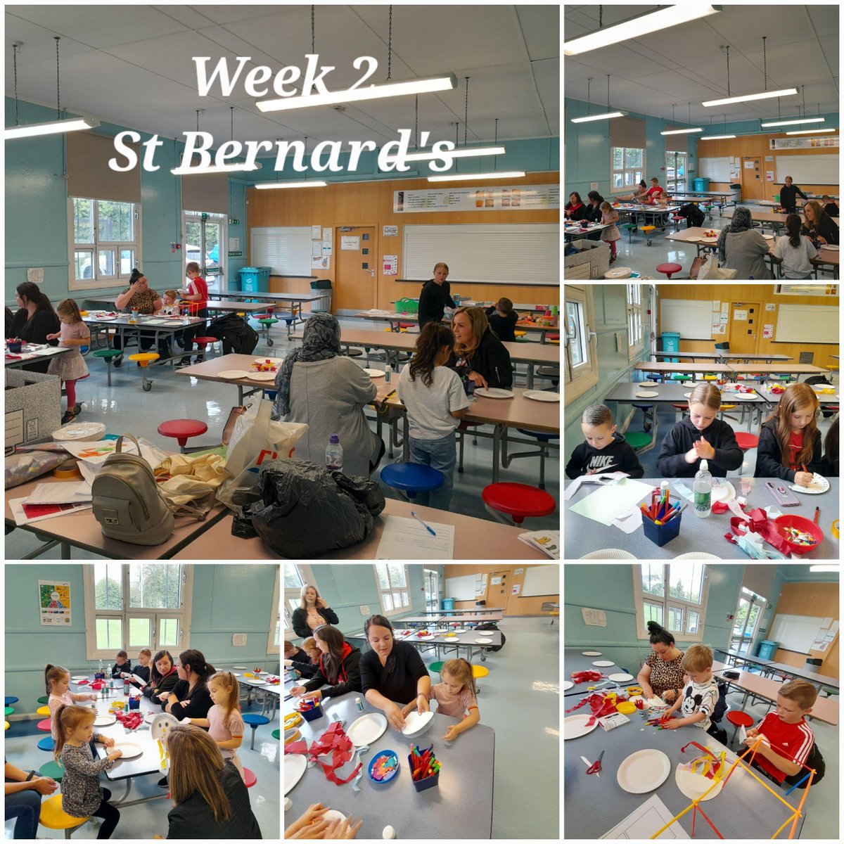 NLFamilyLearn's tweet photo. A fun morning @st_bernardsps for p1 #familylearning transition. Parents and children were busy making crafts, doing shape activities and playing games. We finished off with circle games and songs. #familylearning #p1transition #cldschools #partnerships https://t.co/NykaEOpCxR